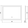 Mexen Miko Koupelnové zrcadlo podsvícené 100 x 80 cm, LED 6000K, proti mlžení - 9819-100-080-611-00