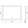 Mexen Miko koupelnové zrcadlo s podsvícením 100 x 80 cm, LED 6000K, proti mlžení - 9819-100-080-611-00