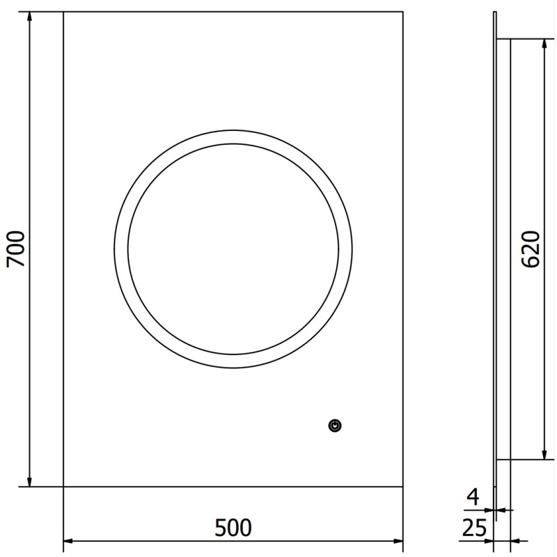 Mexen Koga koupelnové zrcadlo podsvícené 50 x 70 cm, LED 6000K, antipára - 9821-050-070-611-00