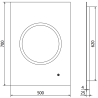 Mexen Koga koupelnové zrcadlo podsvícené 50 x 70 cm, LED 6000K, antipára - 9821-050-070-611-00