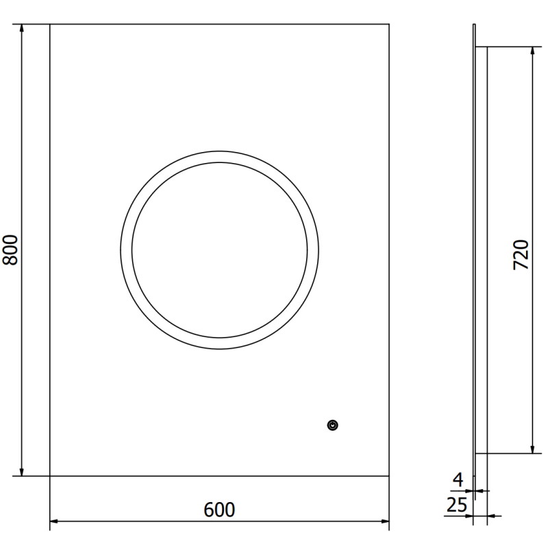 Mexen Koga koupelnové zrcadlo s podsvícením 60 x 80 cm, LED 6000K, proti zamlžení - 9821-060-080-611-00