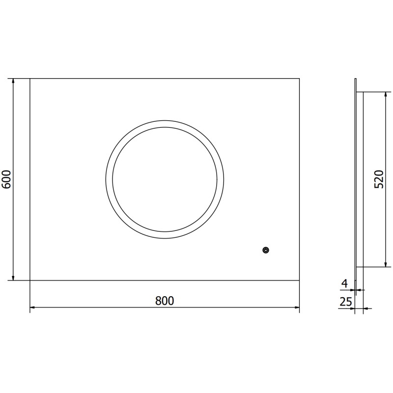 Mexen Koga podsvícené koupelnové zrcadlo 80 x 60 cm, LED 6000K, proti mlze - 9821-080-060-611-00
