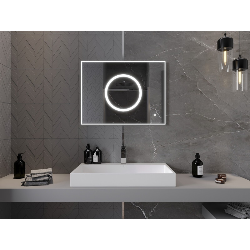 Mexen Koga podsvícené koupelnové zrcadlo 80 x 60 cm, LED 6000K, anti-pára - 9821-080-060-611-00