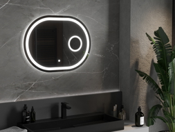 Mexen Umba podsvícené koupelnové zrcadlo s kosmetickým zrcátkem 80 x 60 cm, LED 6000K, anti-fog - 9822-080-060-611-00