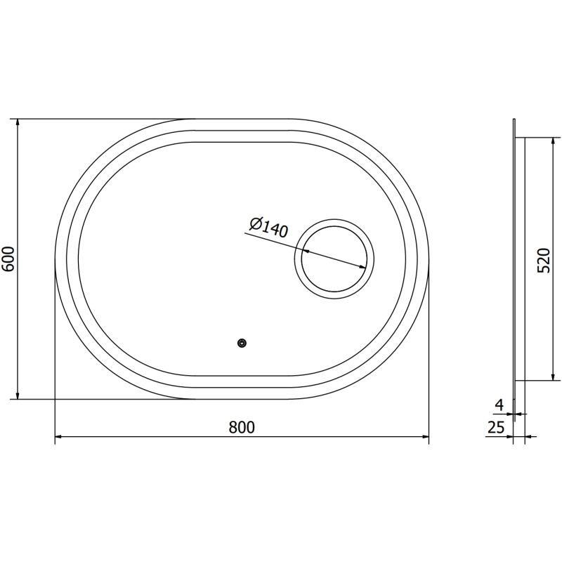 Mexen Umba podsvícené koupelnové zrcadlo s kosmetickým zrcátkem 80 x 60 cm, LED 6000K, anti-fog - 9822-080-060-611-00