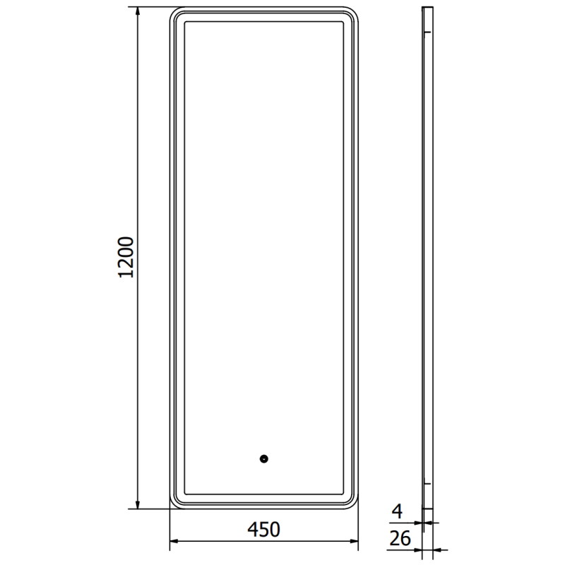 Mexen Coro osvětlené koupelnové zrcadlo 45 x 120 cm, LED 6000K, anti-fog, černý rám - 9817-045-120-611-70