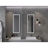 Mexen Coro osvětlené koupelnové zrcadlo 45 x 120 cm, LED 6000K, proti zamlžení, černý rám - 9817-045-120-611-70