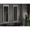 Mexen Coro koupelnové zrcadlo podsvícené 50 x 150 cm, LED 6000K, protimlhové, černý rám - 9817-050-150-611-70
