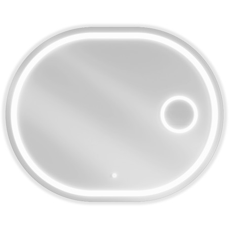 Mexen Umba podsvícené koupelnové zrcadlo s kosmetickým zrcátkem 80 x 60 cm, LED 6000K, anti-fog - 9822-080-060-611-00