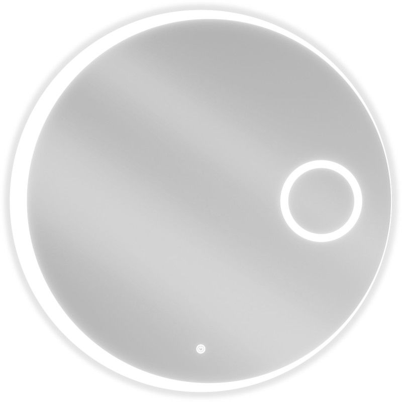 Mexen Ella zrcadlové osvětlené zrcadlo s kosmetickým zrcátkem, kulaté 80 cm, LED 6000K, antipára - 9811-080-080-611-00