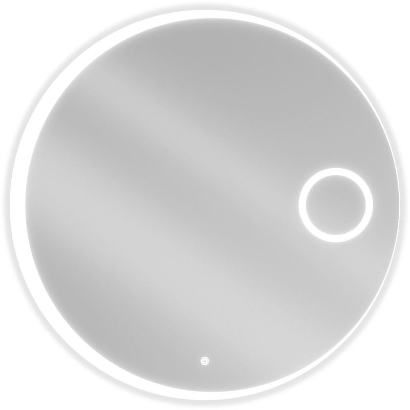 Mexen Ella koupelnové zrcadlo se zrcátkem na líčení, kulaté 90 cm, LED 6000K, antifog - 9811-090-090-611-00
