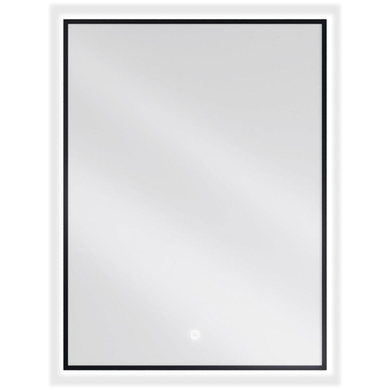 Mexen Erma osvětlené koupelnové zrcadlo 60 x 80 cm, LED 6000K, anti-pára, černý rám - 9814-060-080-611-70