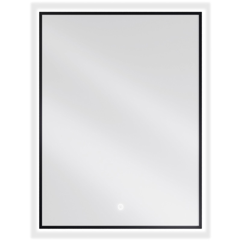 Mexen Erma podsvícené koupelnové zrcadlo 60 x 80 cm, LED 6000K, proti zamlžení, černý rám - 9814-060-080-611-70