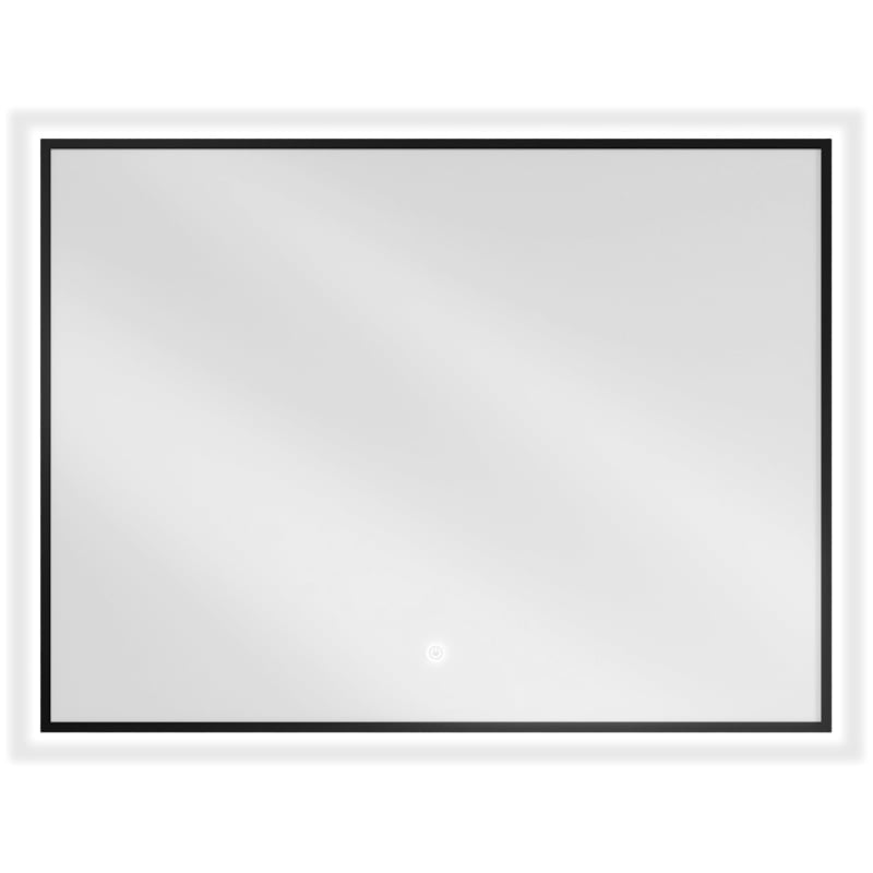 Mexen Erma koupelnové zrcadlo s osvětlením 80 x 60 cm, LED 6000K, proti zamlžení, černý rám - 9814-080-060-611-70