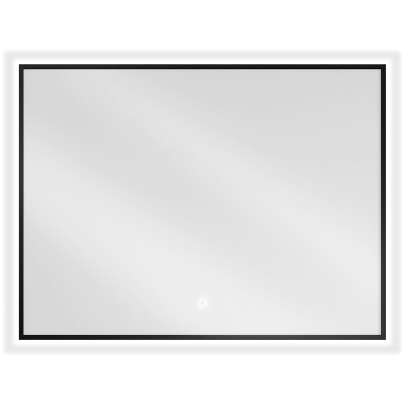 Mexen Erma osvětlené koupelnové zrcadlo 80 x 60 cm, LED 6000K, anti-para, černý rám - 9814-080-060-611-70
