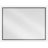 Mexen Erma koupelnové zrcadlo s osvětlením 80 x 60 cm, LED 6000K, proti zamlžení, černý rám - 9814-080-060-611-70