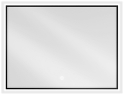 Mexen Erma koupelnové zrcadlo s osvětlením 80 x 60 cm, LED 6000K, proti zamlžení, černý rám - 9814-080-060-611-70