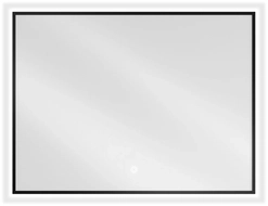 Mexen Erma koupelnové zrcadlo s podsvícením 80 x 60 cm, LED 6000K, proti zamlžení, černý rám - 9814-080-060-611-70