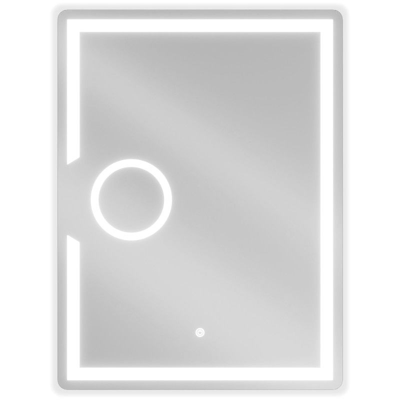 Mexen Onyx osvětlené koupelnové zrcadlo s kosmetickým zrcátkem 60 x 80 cm, LED 6000K, proti zamlžování - 9813-060-080-611-00