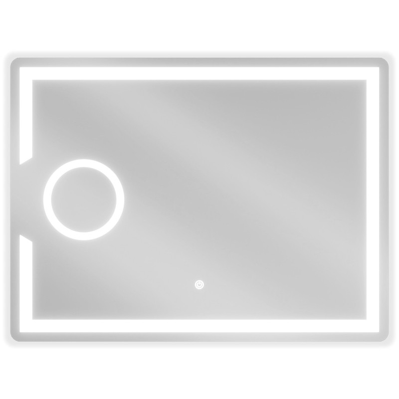 Mexen Onyx podsvícené koupelnové zrcadlo s kosmetickým zrcátkem 80 x 60 cm, LED 6000K, proti mlžení - 9813-080-060-611-00