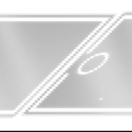 Mexen Onyx koupelnové zrcadlo podsvícené s kosmetickým zrcátkem 100 x 80 cm, LED 6000K, protimlžící - 9813-100-080-611-00