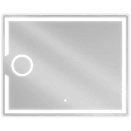 Mexen Onyx osvětlené koupelnové zrcadlo s kosmetickým zrcátkem 100 x 80 cm, LED 6000K, proti zamlžení