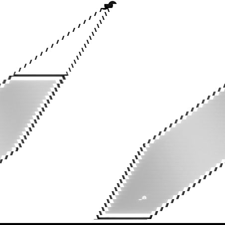 Mexen Orla zrcadlo do koupelny s podsvícením 50 x 70 cm, LED 6000K, proti zamlžení, černý rám - 9815-050-070-611-70