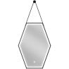 Mexen Orla osvětlené koupelnové zrcadlo 50 x 70 cm, LED 6000K, anti-mlžný, černý rám - 9815-050-070-611-70