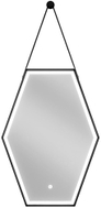Mexen Orla podsvícené koupelnové zrcadlo 50 x 70 cm, LED 6000K, antináložka, černý rám - 9815-050-070-611-70