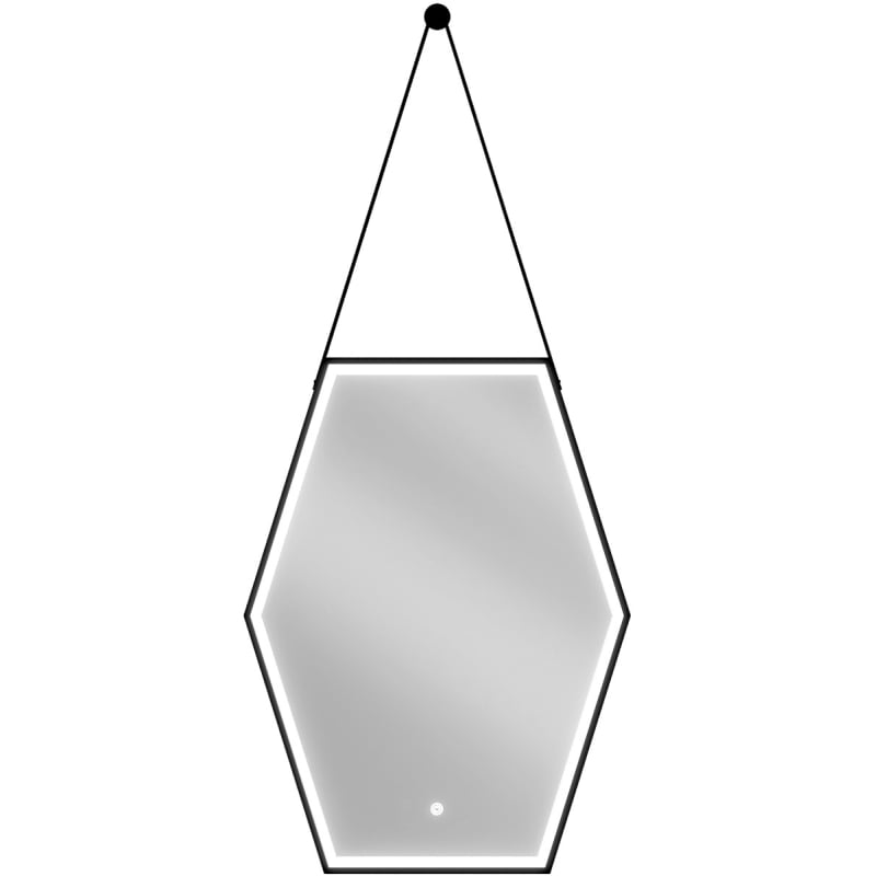 Mexen Orla osvětlené koupelnové zrcadlo 60 x 80 cm, LED 6000K, proti mlze, černý rám - 9815-060-080-611-70
