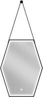 Mexen Orla osvětlené koupelnové zrcadlo 60 x 80 cm, LED 6000K, proti mlze, černý rám - 9815-060-080-611-70