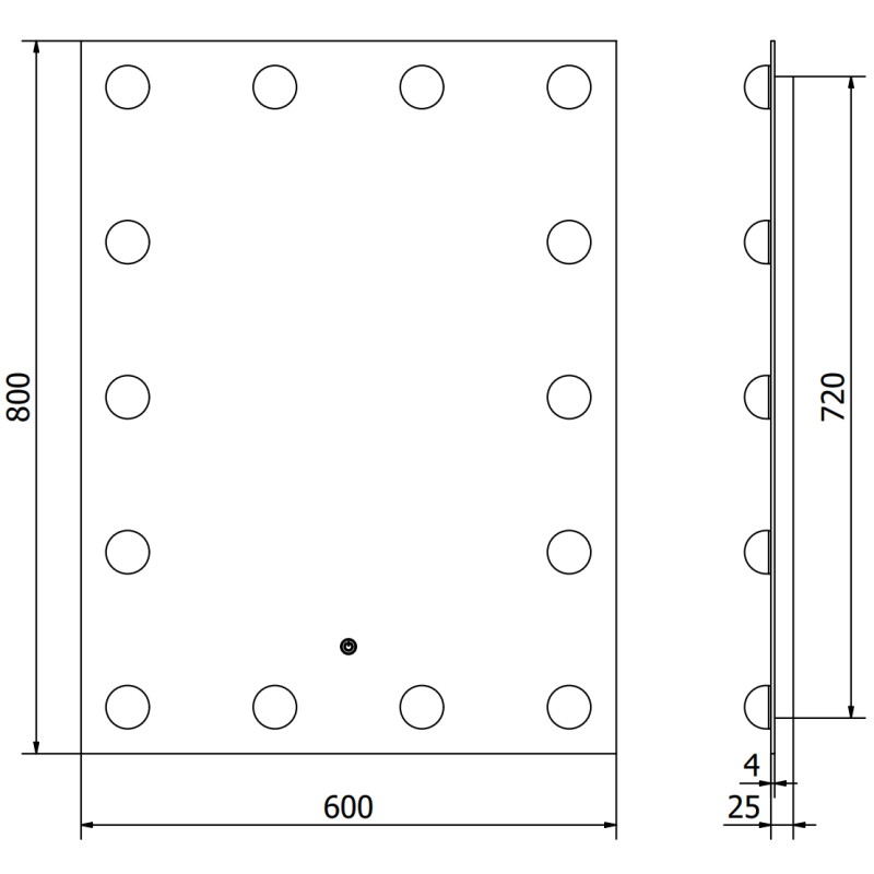 Mexen Dona podsvícené koupelnové zrcadlo 60 x 80 cm, LED 6000K, antivlna - 9818-060-080-611-00