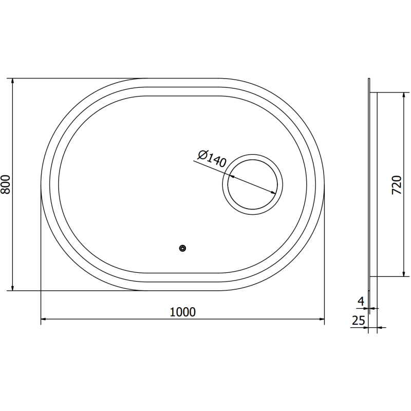 Mexen Umba koupelnové zrcadlo podsvícené s kosmetickým zrcátkem 100 x 80 cm, LED 6000K, anti-pára - 9822-100-080-611-00