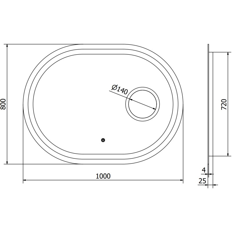 Mexen Umba osvětlené koupelnové zrcadlo s kosmetickým zrcátkem 100 x 80 cm, LED 6000K, protizamlžování