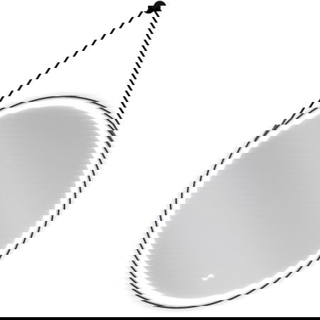 Mexen Reni koupelnové zrcadlo podsvícené, kulaté 70 cm, LED 6000K, protizamlžovací, černý rám - 9812-070-070-611-70