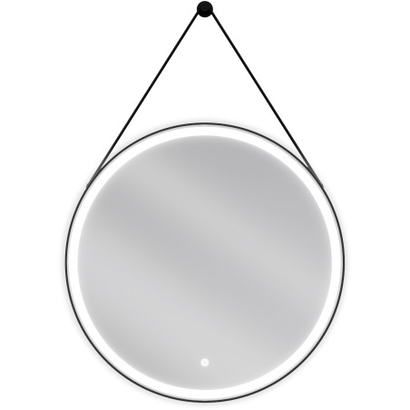 Mexen Reni podsvícené koupelnové zrcadlo, kulaté 70 cm, LED 6000K, anti-pára, černý rám - 9812-070-070-611-70