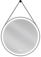 Mexen Reni podsvícené koupelnové zrcadlo, kulaté 70 cm, LED 6000K, anti-pára, černý rám - 9812-070-070-611-70