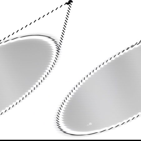 Mexen Reni, kulaté podsvícené koupelnové zrcadlo, 90 cm, LED 6000K, antizapařovací, černý rám - 9812-090-090-611-70