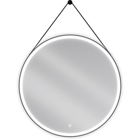 Mexen Reni kulaté zrcadlo do koupelny s podsvícením, 90 cm, LED 6000K, proti zamlžování, černý rám