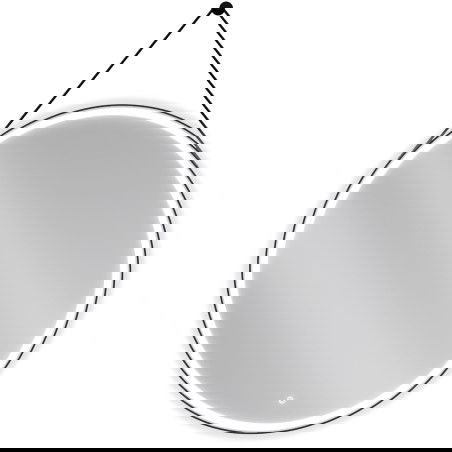 Mexen Reni koupelnové zrcadlo osvětlené, kulaté 100 cm, LED 6000K, antifog, černý rám - 9812-100-100-611-70