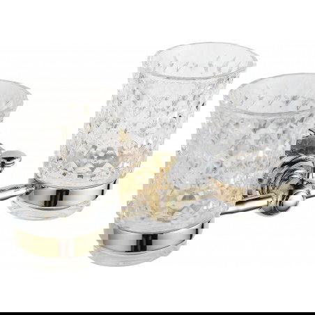 Mexen Estela dvojitý kelímek na zubní kartáčky, zlatý - 7011552-50