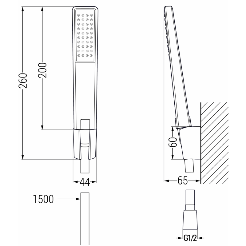 Mexen Sabre R72 vanová baterie se sprchovou soupravou, černá - 7213R72-70
