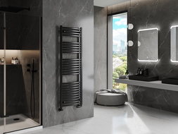 Mexen Helios koupelnový radiátor 1500 x 500 mm, 676 W, černý - W103-1500-500-00-70