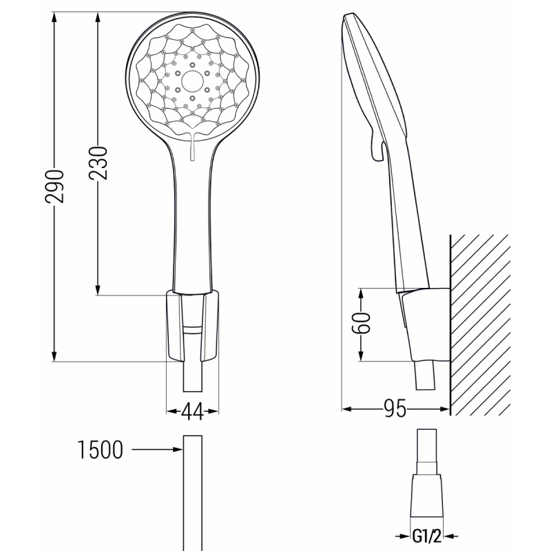 Mexen Sabre R74 vodovodní baterie s vanovým setem, černá - 7213R74-70