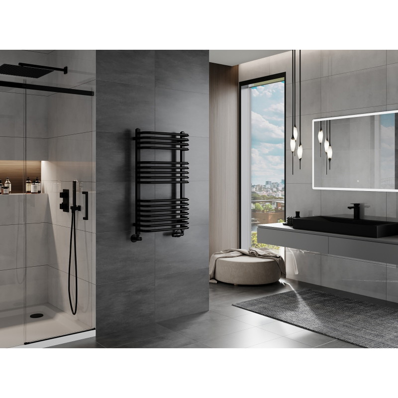 Mexen Apollo radiátor do koupelny 860 x 450 mm, 424 W, černý - W117-0860-450-00-70
