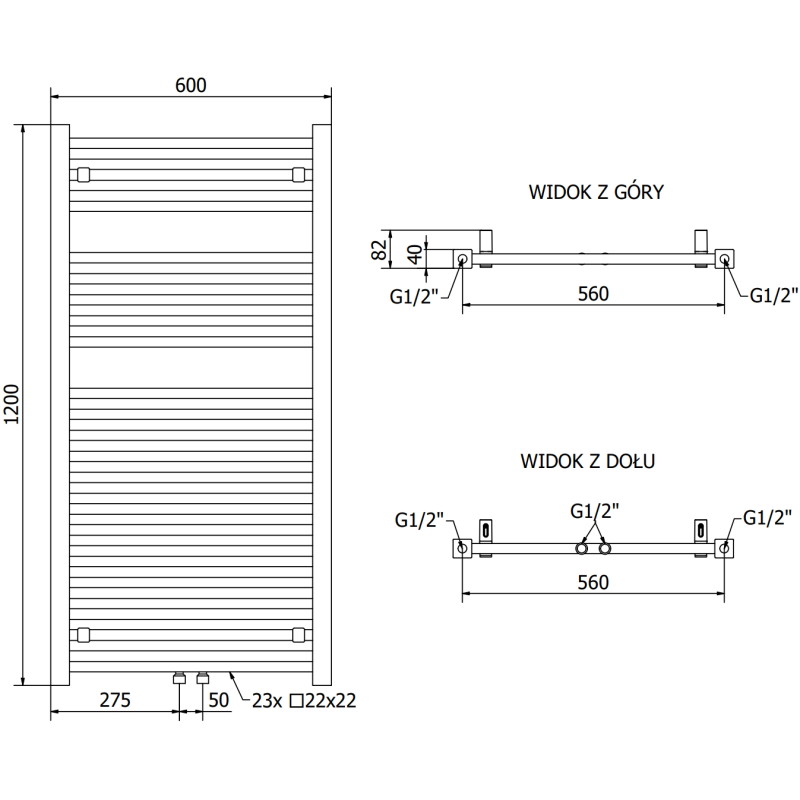 Mexen Pluton radiátor koupelnový 1200 x 600 mm, 726 W, bílý - W106-1200-600-00-20