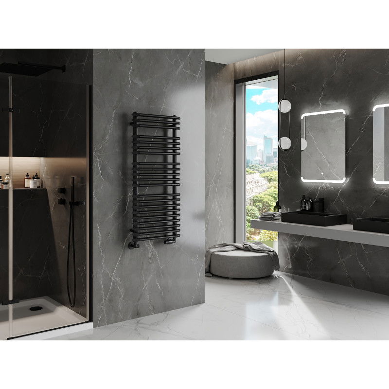 Mexen Akan koupelnový radiátor 1080 x 500 mm, 784 W, černý - W121-1080-500-00-70