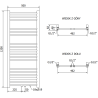 Mexen Yodo radiátor koupelnový 1200 x 500 mm, 382 W, černý - W113-1200-500-00-70