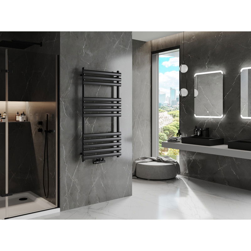 Mexen Jowisz koupelnový radiátor 1200 x 600 mm, 594 W, černý - W107-1200-600-00-70