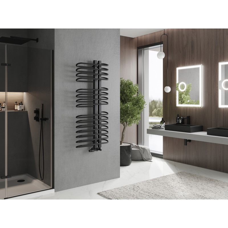 Mexen Ops topný žebřík 1300 x 550 mm, 694 W, černý - W122-1300-550-00-70